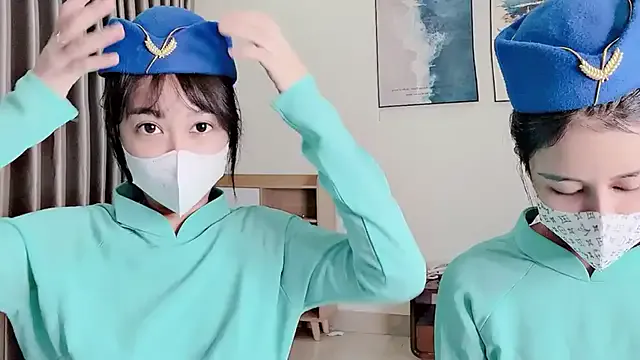 Mono-Stewardesss — 2 sexy flight attendants show boobs